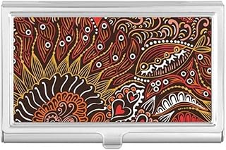 Decorative Pattern Colourful Abstract Fishes Business Card Holder Case Pocket Box Wallet