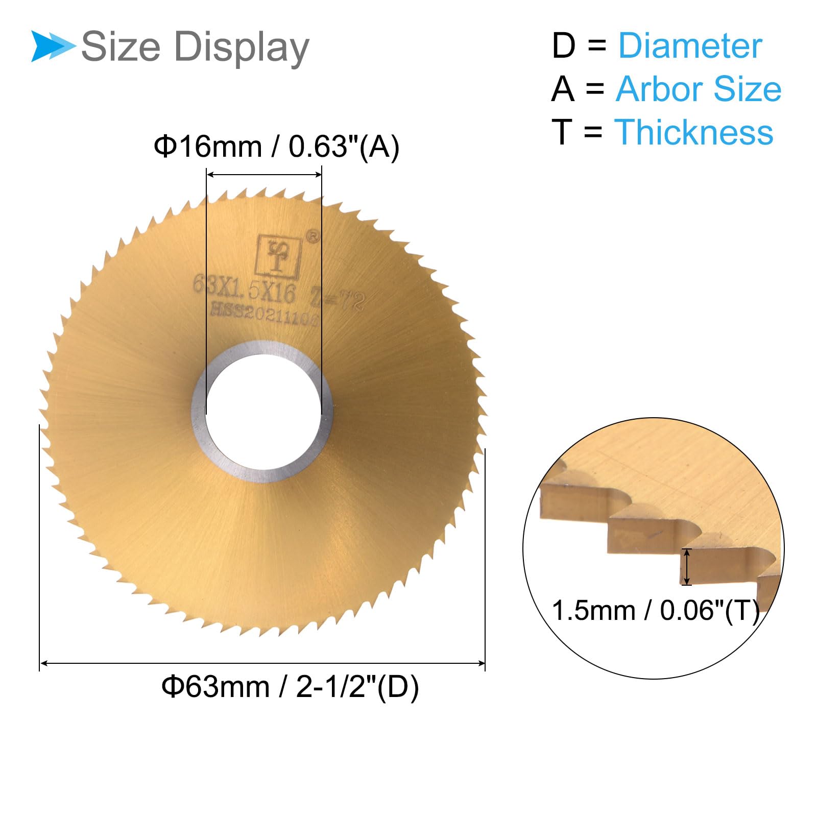 CoCud Circular Saw Blade, 63mm Dia 16mm Arbor 1.5mm Thick 72 Tooth - Image 2