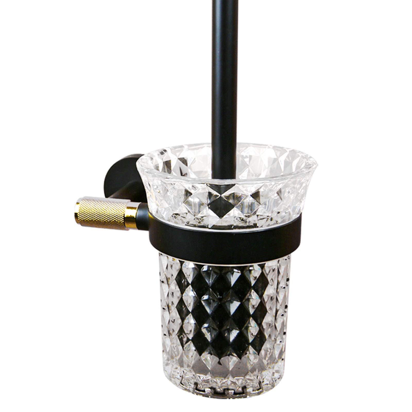 Escobillero Baño Conjunto de tazón de Inodoro congelado Conjunto de Vidrio Taza de Vidrio Limpieza Integral Aseo Limpieza de Inodoro sin Perforado (montado en la Pared) Escobillas WC
