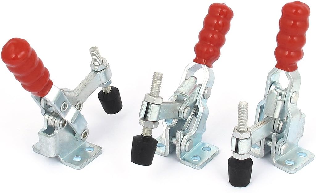 3pcs Quickly Clamps Holding 92Kg Capacity Flanged Base Vertical Type Push Pull Toggle Toggle Clamps Clamp GH-12050