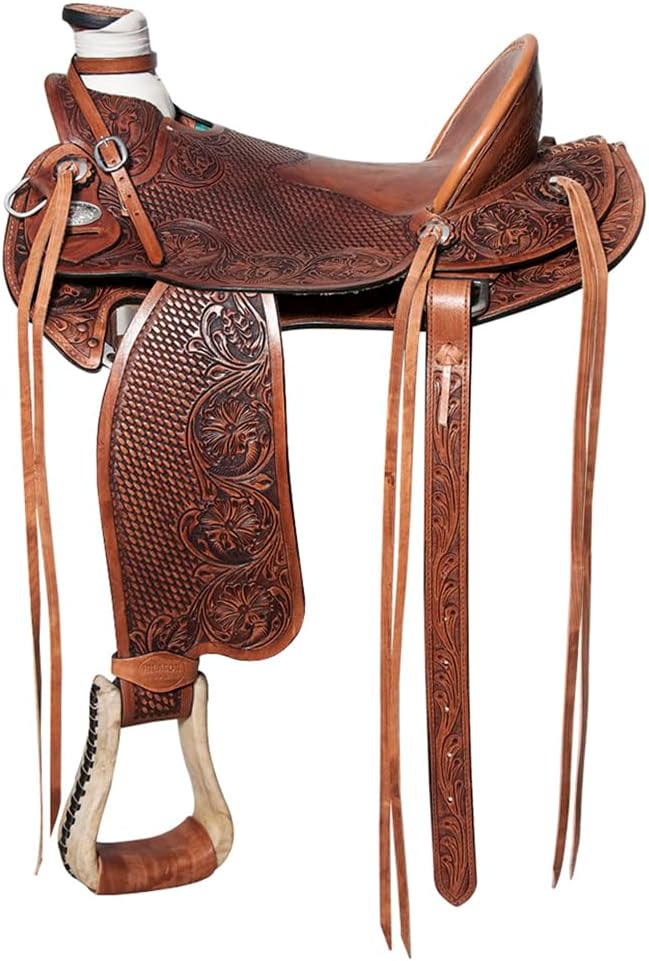HILASON Western Horse Wade Saddle American Leather Trail Barrel Racing Antique Brown | Hand Tooled