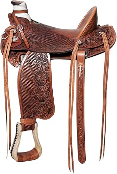 HILASON Western Horse Wade Saddle American Leather Trail Barrel Racing Antique Brown | Hand Tooled