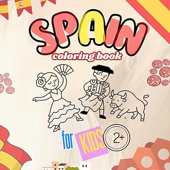 Spanish Facts with Coloring Page coloring book for kids and adults — Explore the beauty and culture of Spain