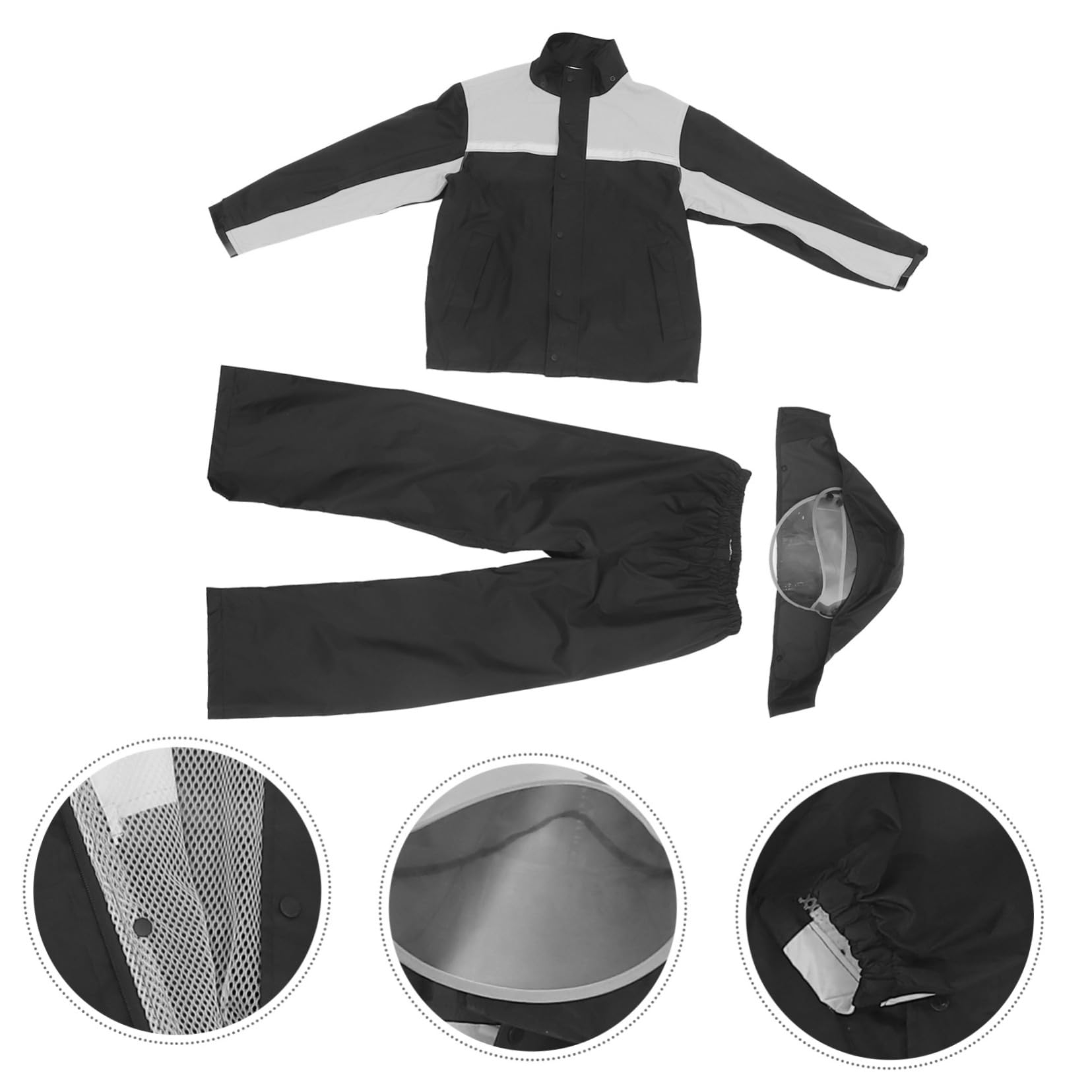 Motorrad Regenanzug Herren 2xl Schwarz Grau Winddicht Und Wasserabweisend Regenschutz Jacke Hose Outdoor Motorradbekleidung Für Herren Ganzjahres Schutz
