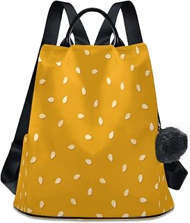 Women Bread Sesame Backpack Purse Waterproof Anti-theft Casual Shoulder Bag Fashion Ladies Satchel Bags（66）, Bread Sesame, 13.4 X 5.9 X 15 inch