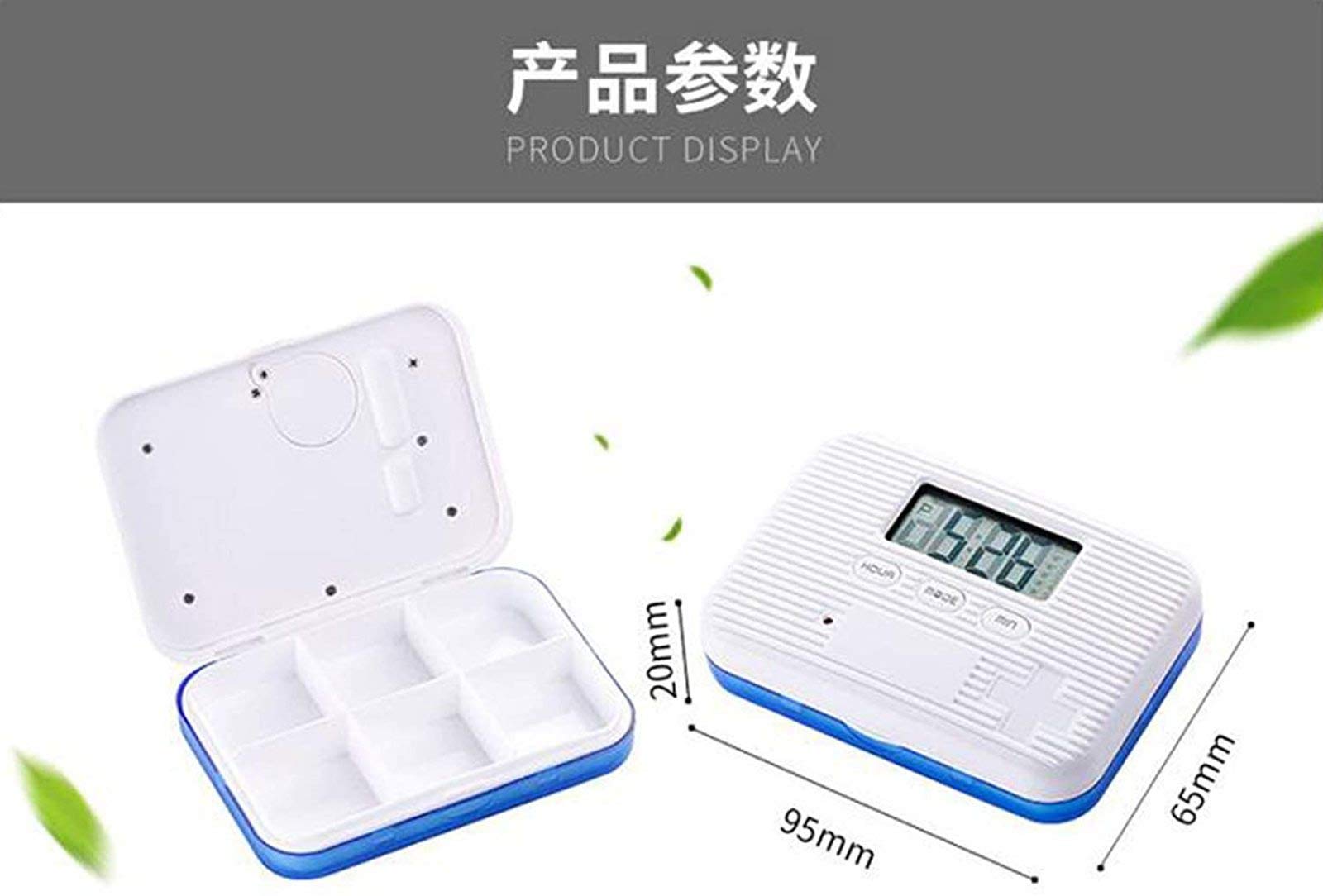 RDJSHOP 2 Pcs Automatique Pilulier Distributeur, Minuterie Électronique pour Boîte À Pilules avec 5 Alarme de Rappel de Minuterie, pour Les Patients Atteints de La Maladie de Parkinson,Grey