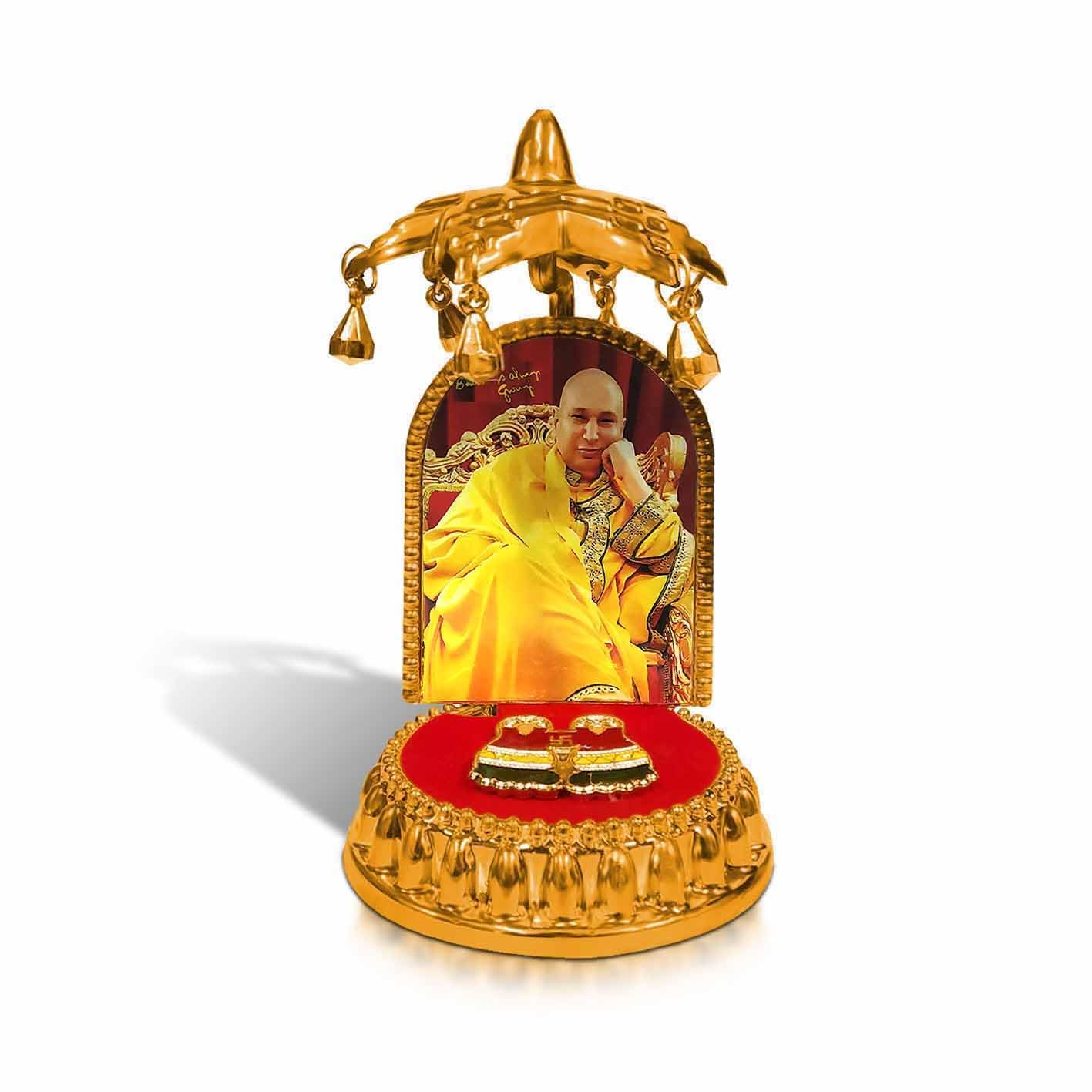 Idole Guruji avec Charan Paduka et parapluie Chhatra RSGM pour décoration