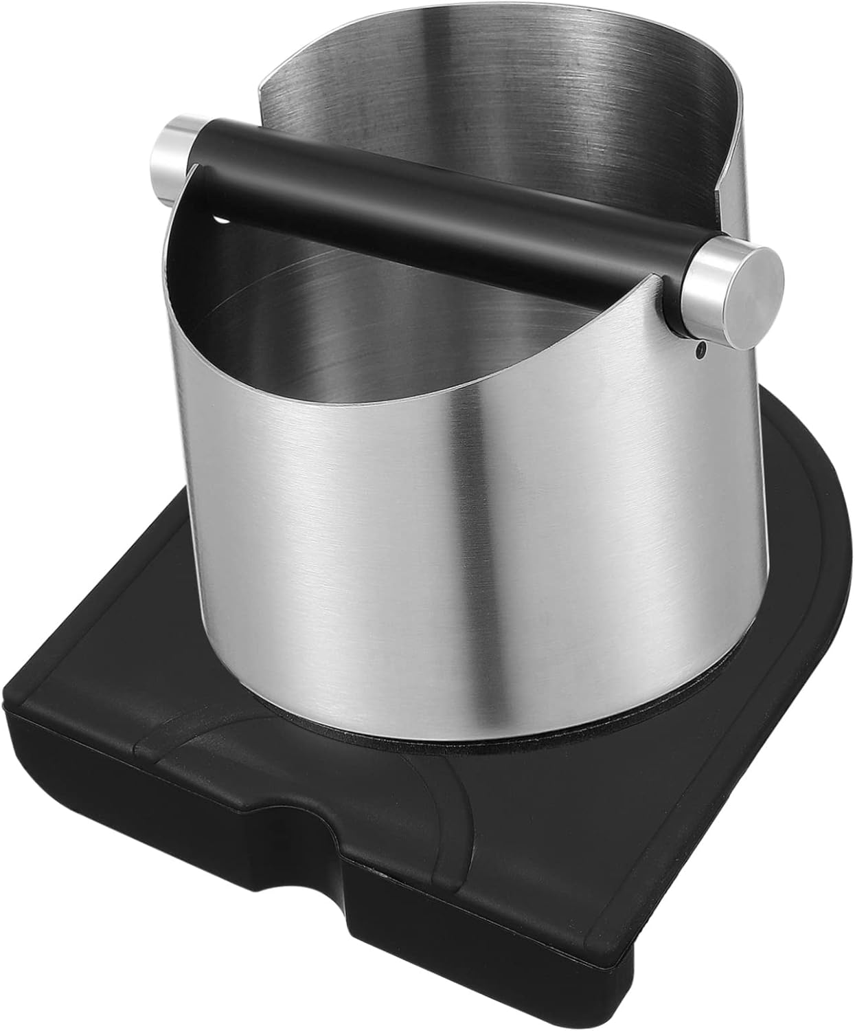 Amosfun Coffee Stainless Grounds Bin with Non Slip Base Espresso Knock Container for Home and Restaurant Use