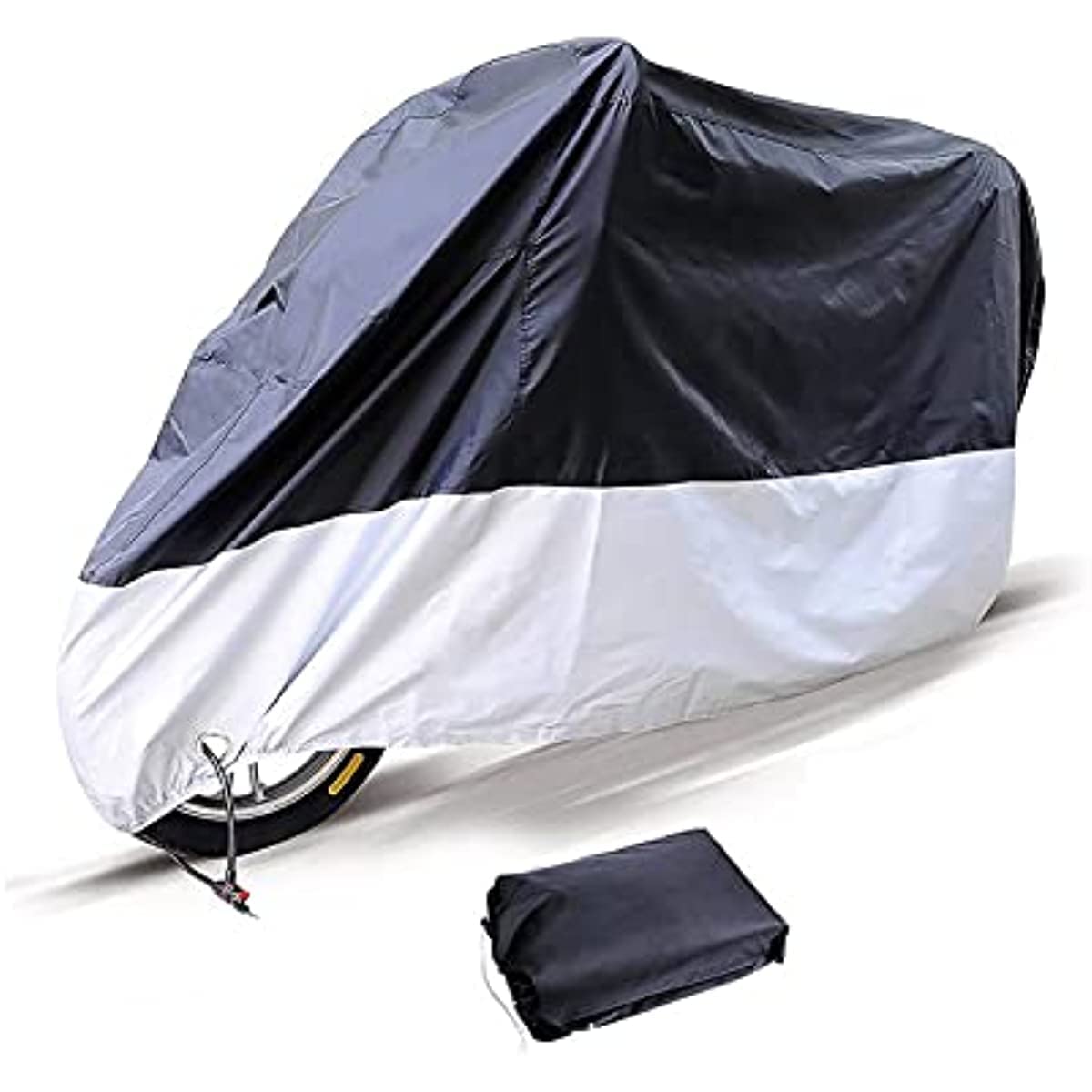 Full Size Motorcycle Cover,190T Rain Dust Motorcycle Cover,All Season Waterproof Outdoor Protection,with Lock-Holes & Storage Bag.125cc to 1000cc(6 Sizes) (3X-Large)
