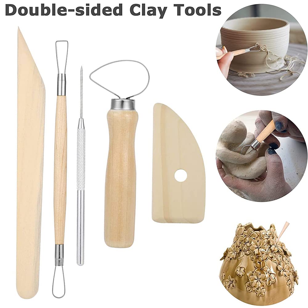 Set di strumenti per scultura in 8 pezzi Strumenti per ceramica Strumenti per argilla include la maggior parte degli strumenti per principianti Ceramica