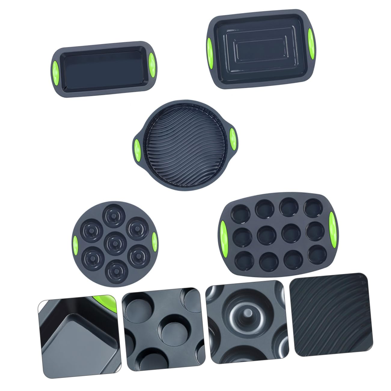 MAGICLULU Kit De 5 Moules En Silicone Pour Gâteaux Antiadhésifs Compatibles Avec Le Four Gris
