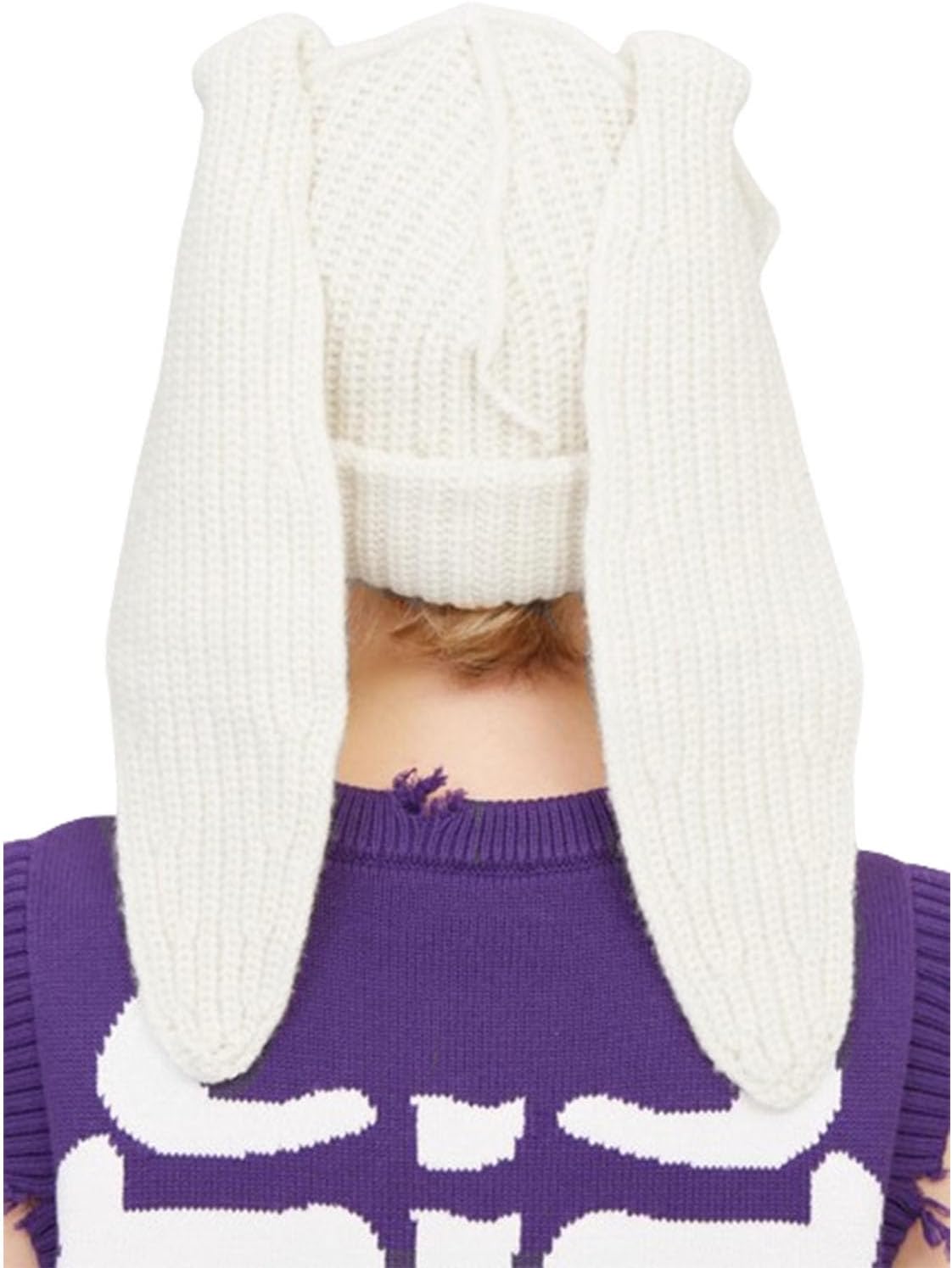 Knitted Beanie Hat Cute Rabbit Long Ears Fun Caps Fluffy Winter Warm Knitted Rabbit Hats Outdoor Slotty Cap