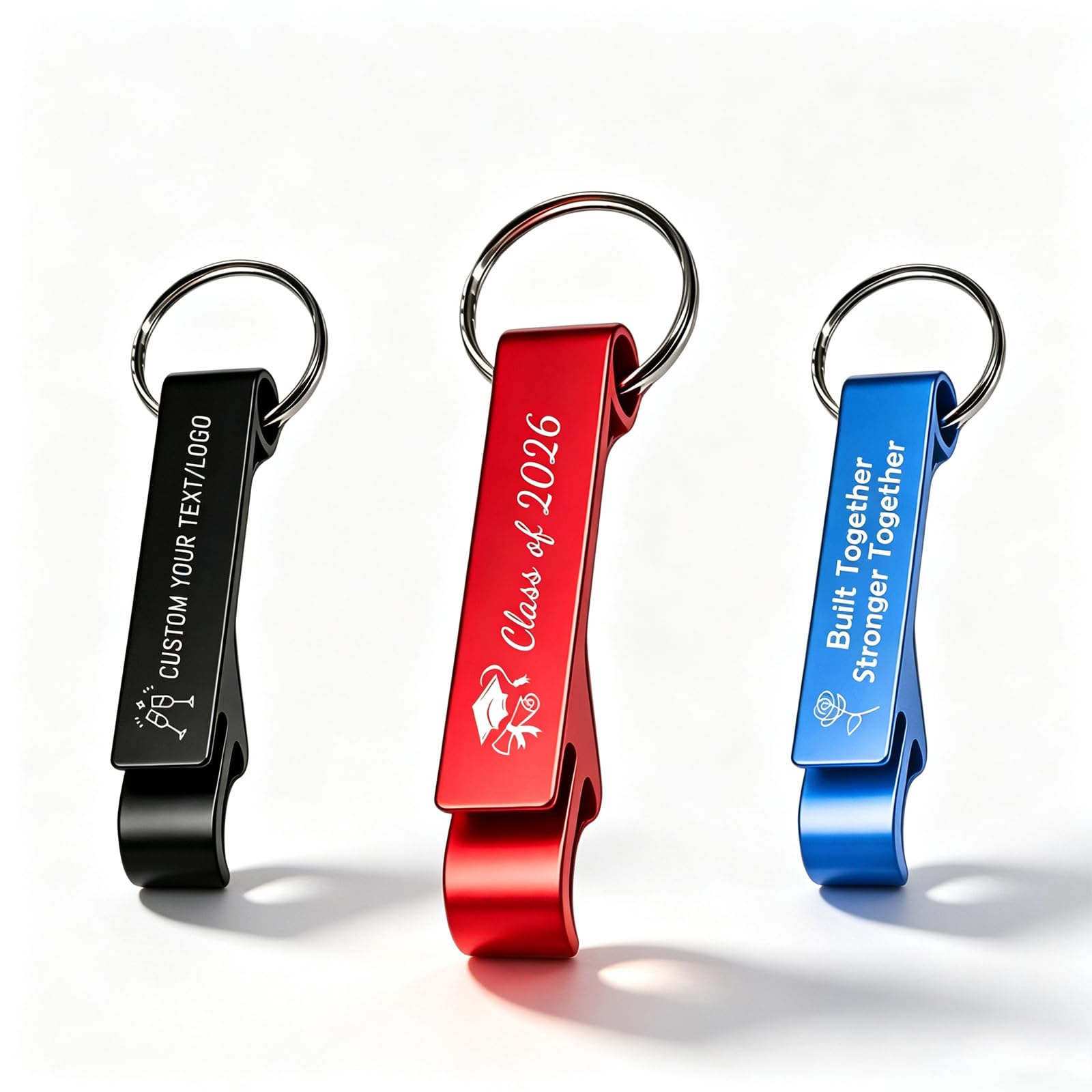 Personalised Bottle Opener Keyring with Name Logo Date, for Weeding(10)