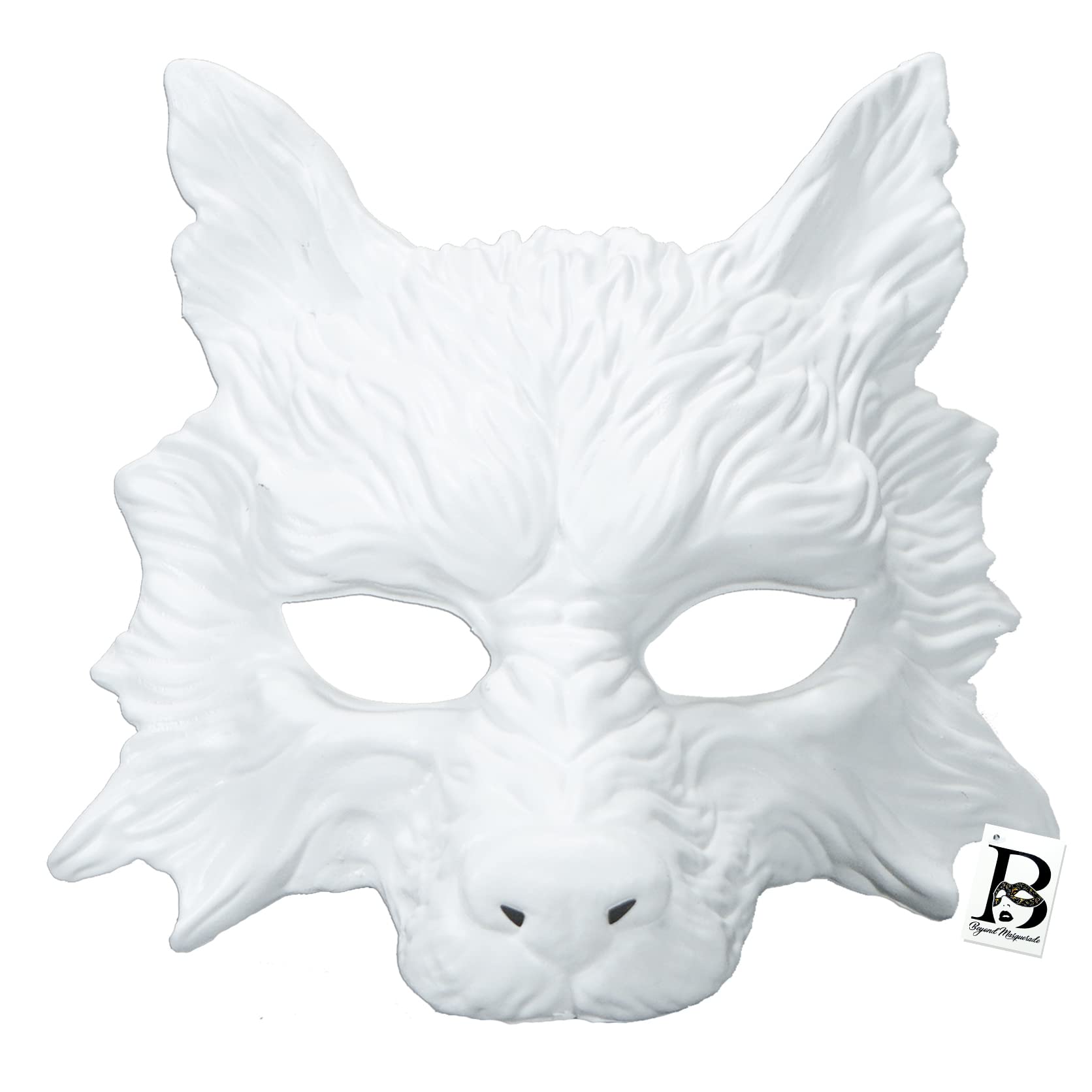 BEYOND MASQUERADE BWolf Mask Animal Ball Wolves Mask Halloween Cosplay Costume Mask Party Masks Props (White)