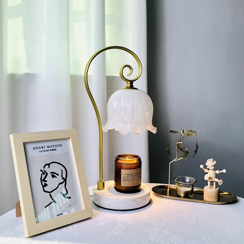 Lampada Scaldacandele, Scaldacandele Elettrico Dall'alto Verso Il Basso per Candela Profumata, Scaldacandele Profumati con 2 Lampadine, per Casa, Camera da Letto, Candela Non Inclusa