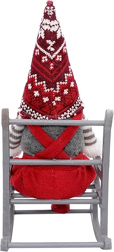 Miniatura 5 de Muñeco de gnomo navideño de felpa con silla de columpio, Papá Noel sueco hecho a mano, decoración de Tomte, adornos escandinavos para el hogar,