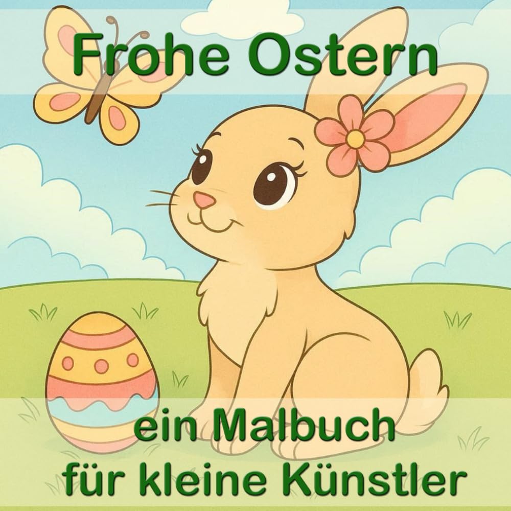 "Frohe Ostern" ein Malbuch für kleine Künstler - 54 Ausmalbilder. Osterhasen, Ostereier, Frühling & Tiere zum Ausmale,für Kinder und die ganze Famili: ... Ostereier, Hasen, Küken & Frühlingsmotive