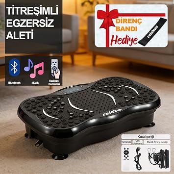 Yüksek Titreşimli Egzersiz Platformu Bluetooth Masaj Aleti Ev Fitness Cihazı Direnç Lastiği Hediye