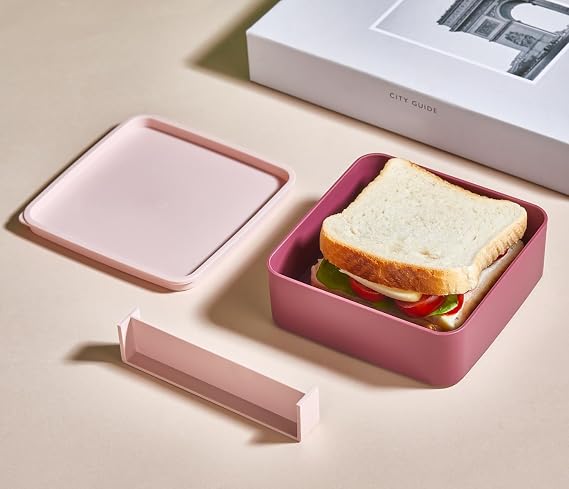 Rotanev 2 Tiers Microwave Compatible Food Storage Container Nutrition Box Athlete Student School Workplace Lunch Box Purple