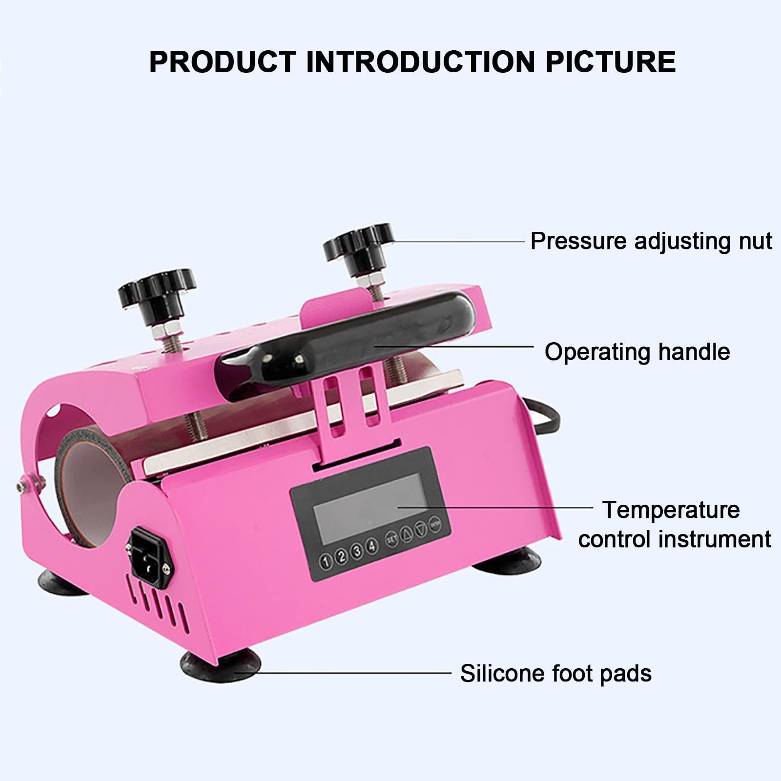 Prasa Termiczna 300-850ml do Kubków z Wyświetlaczem LCD i Kontrolą Temperatury 0-220°C, Maszyna do Transferu Ciepła do DIY Pusta Smukła Szklana Słoik Puszka Kubek do Kawy