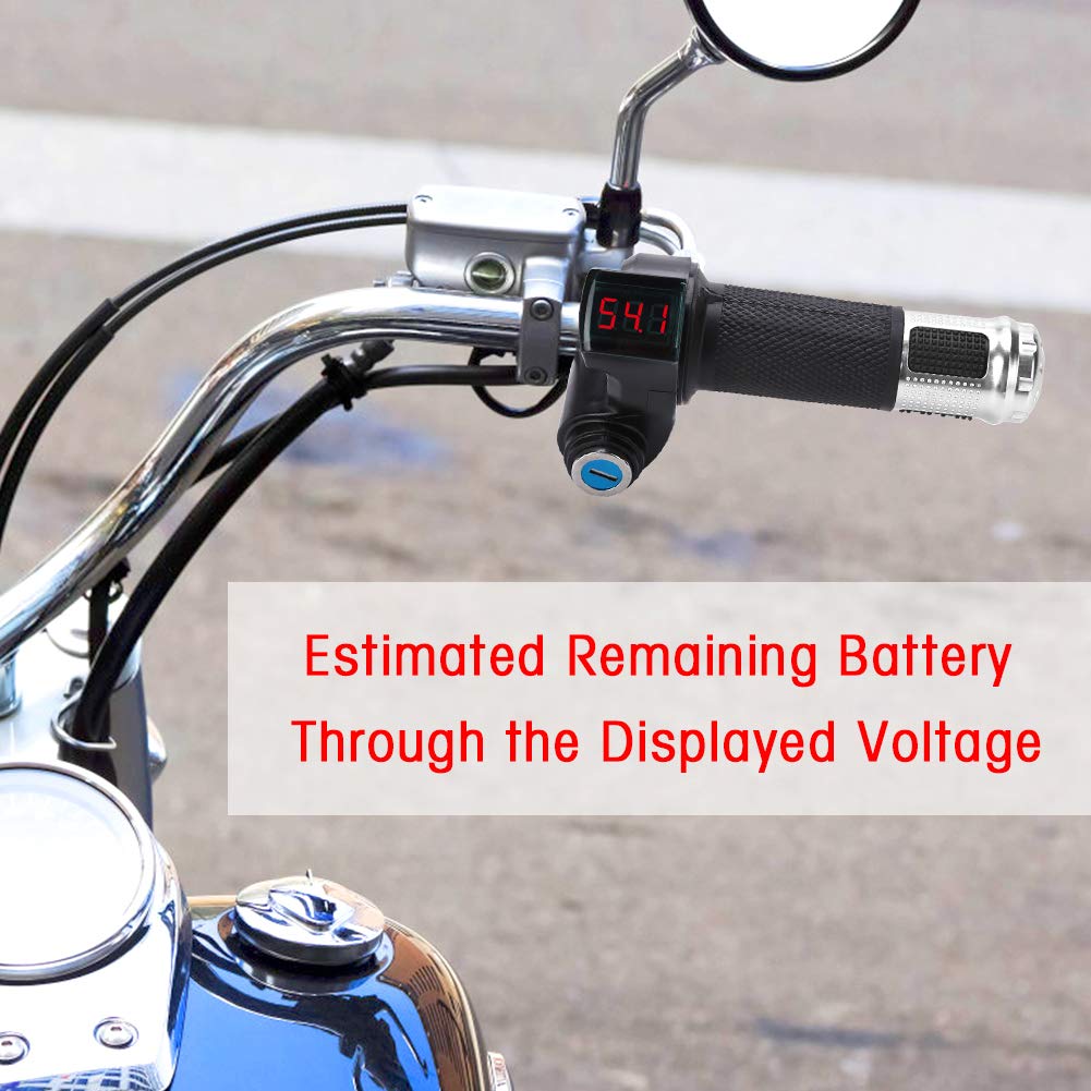 Poignée Des Gaz électrique Avec Affichage LED – Pour Scooter, Vélo, VTT 12V à 84V – Accélérateur Avec Verrouillage Clé