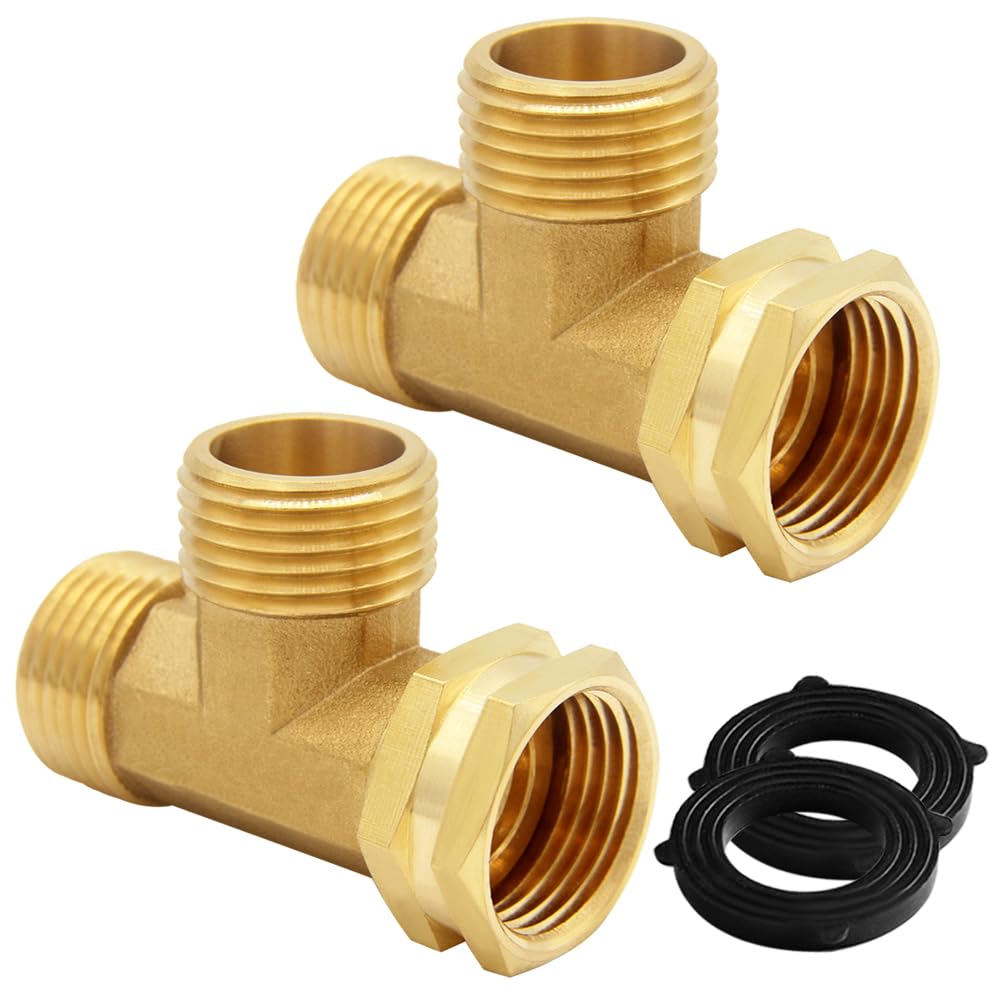 Photo 1 of Uenede Brass 3/4" MMF Tee Pipe Fitting, 2PCS