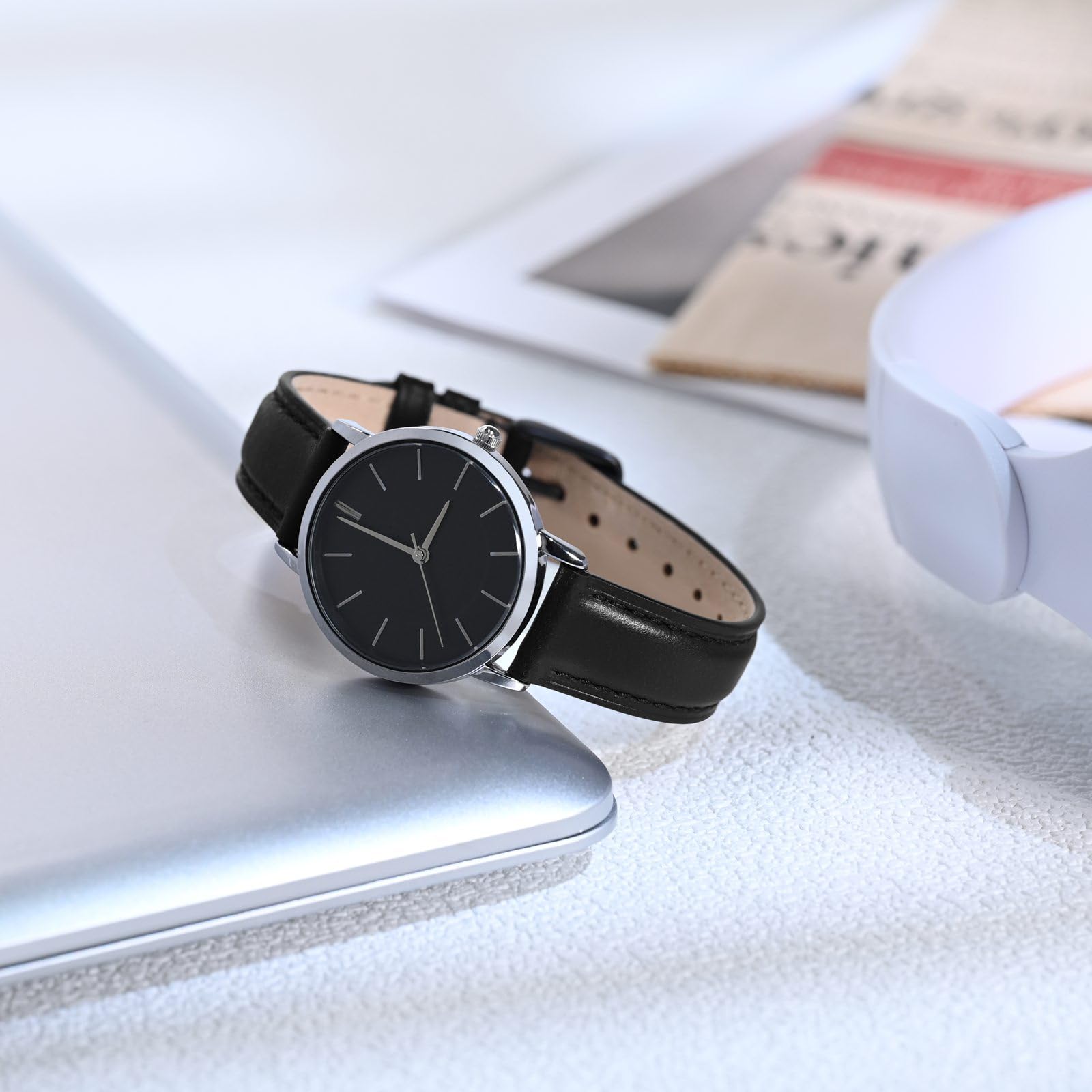 BISONSTRAP Eleganti Cinturino per Orologi in Pelle, Sgancio Rapido, Cinturino da Donna e da Uomo, Compatibili con Anse dell'orologio da 12mm 14mm 15mm 16mm 18mm 20mm