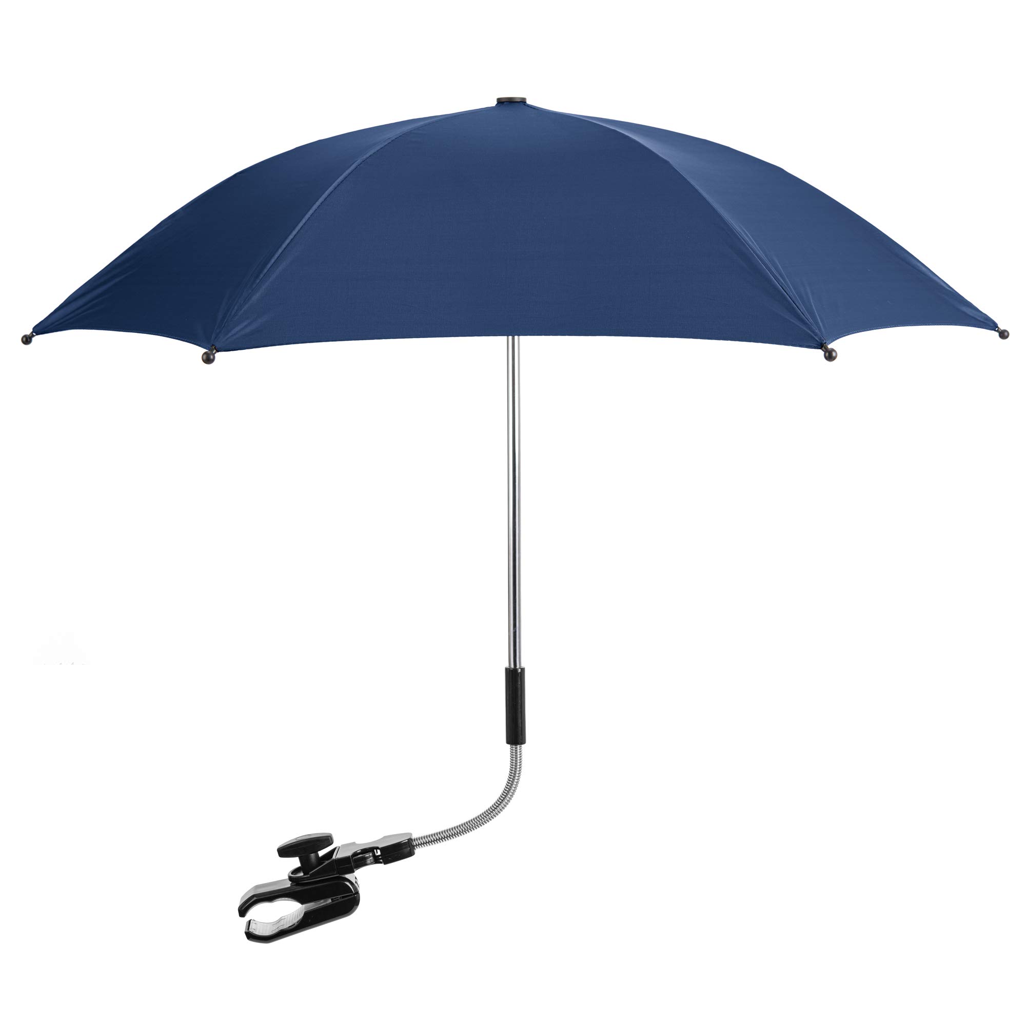 Pushchair Parasol Compatible with Bugaboo – Universal Pram Umbrella with UPF 50+ UV Protection, Adjustable Clip-On Clamp for Stroller & Buggy (Blue)