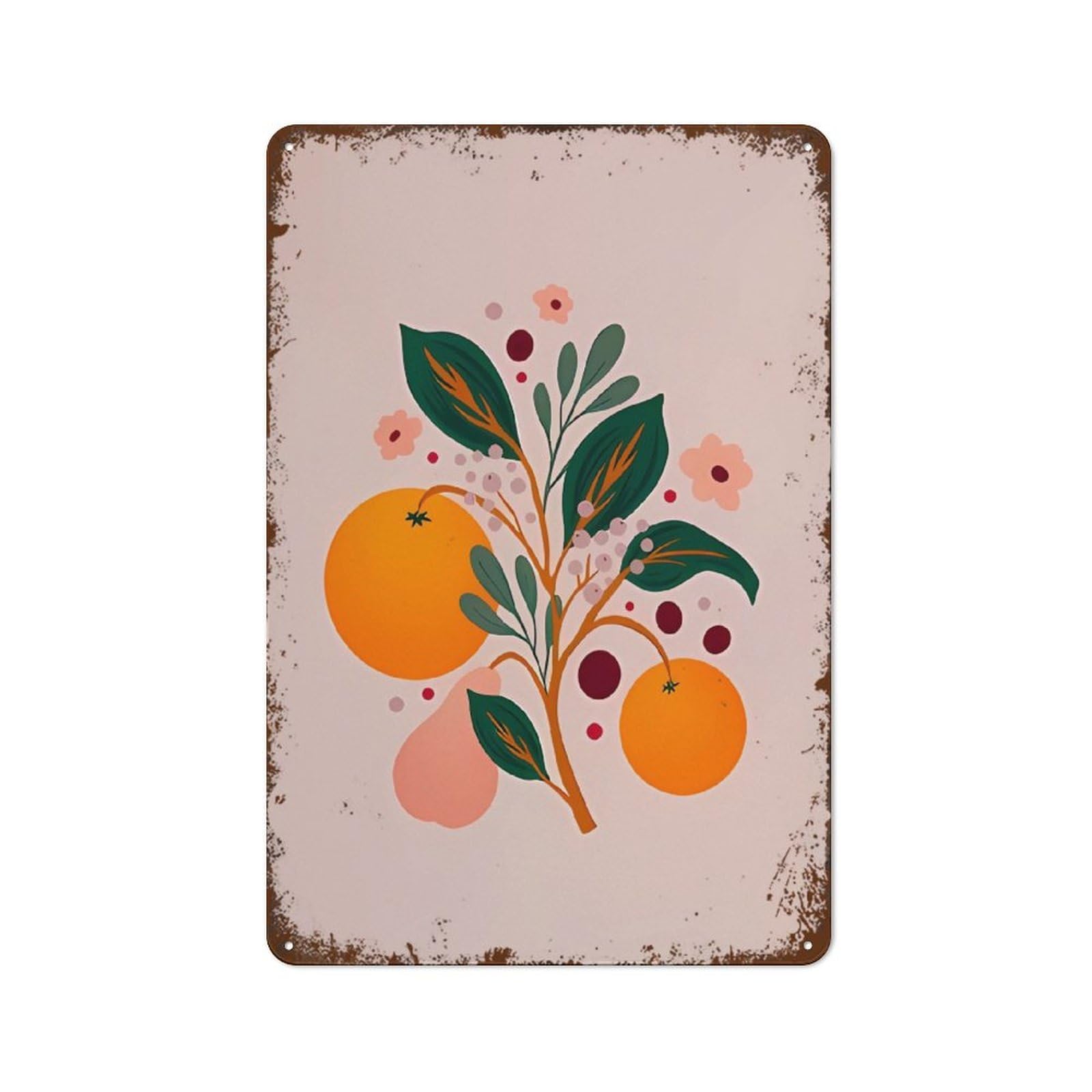 Autumn Fruit Print Minimalist Small Kitchen Wall Decor Sign 8x12 inch