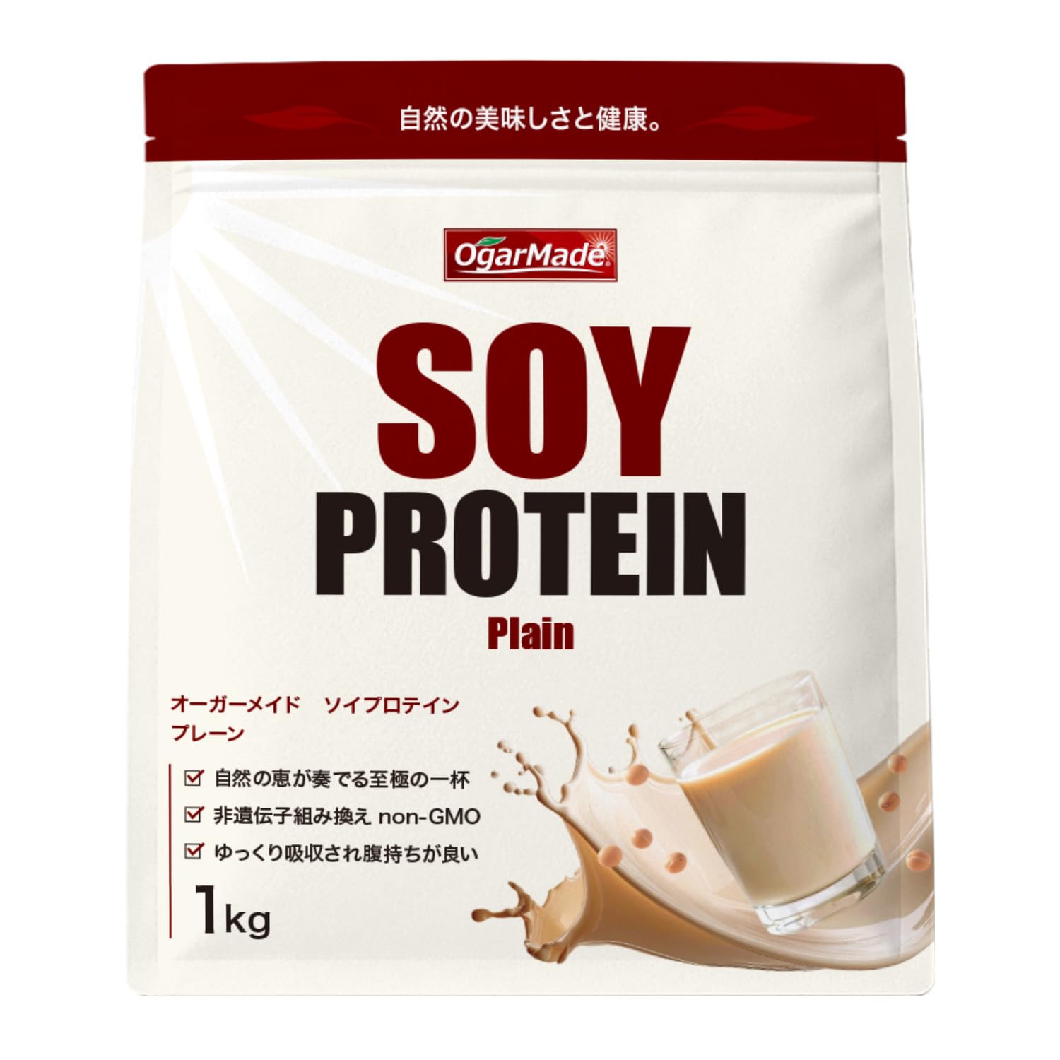 OgarMade ソイプロテインノーフレーバー プレーン 国内加工 大豆 無添加 植物性プロテイン (1kg)商品画像