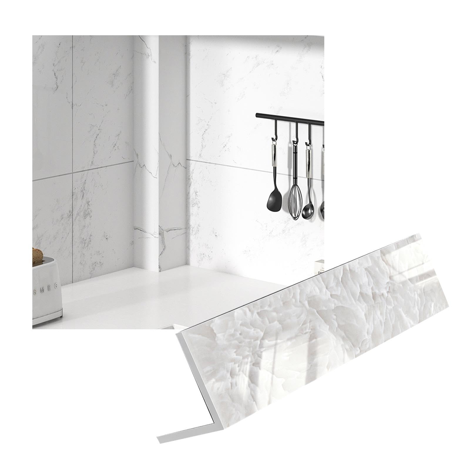 Copritubi Decorativi, L Copertura per Tubature in PVC con Nastro Adesivo