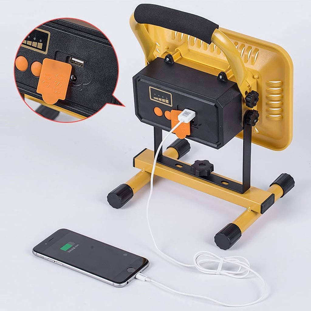 Luce da lavoro a LED ricaricabile, proiettore portatile per uso esterno, IP66, impermeabile, luce di emergenza per campeggio, barbecue, casa e illuminazione da campo