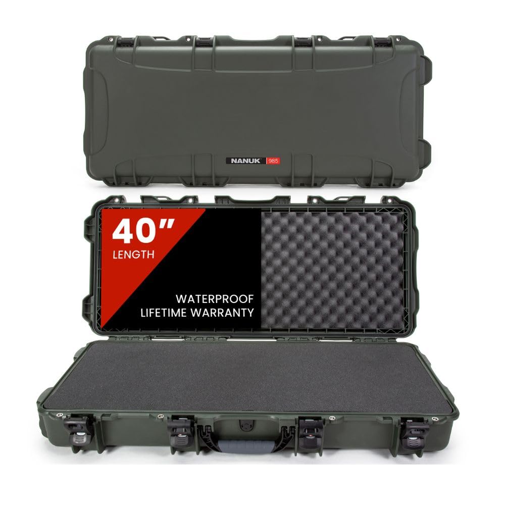 NANUK Hard Case with Foam & Wheels - 30" to 55" Long, Customizable Foam Insert, IP67 Waterproof & Crushproof, Rugged Construction for Ultimate