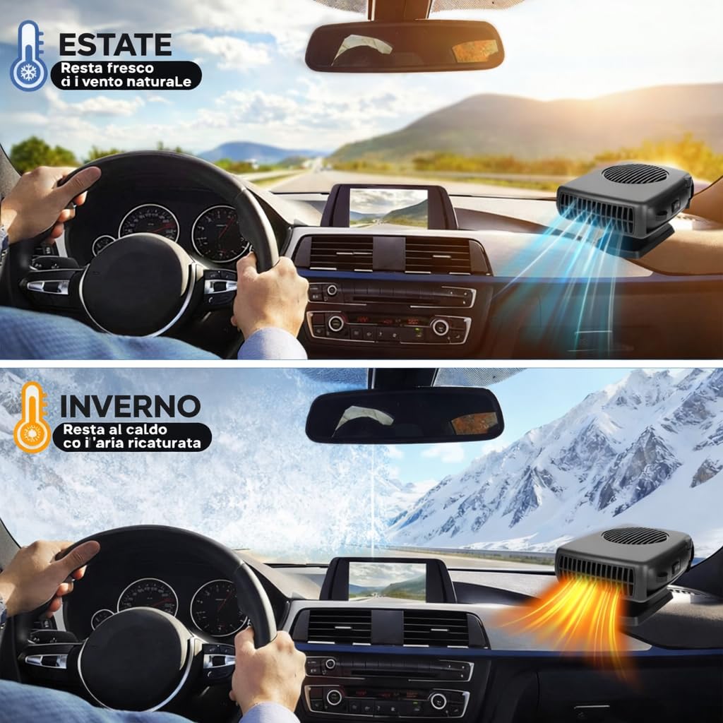Riscaldatore per Auto 12V 150W 360° Breezy