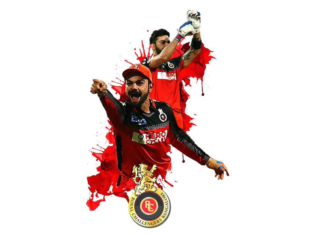 Divine Designs™ PVC Vinyl Self-Adhesive Virat Kohli RCB Wall Sticker for Living Room, Bedroom, Office Wall Decoration (16 X 25 INCH) Pack 1 (B08JZBPWZ2) Amazon Price History, Amazon Price Tracker