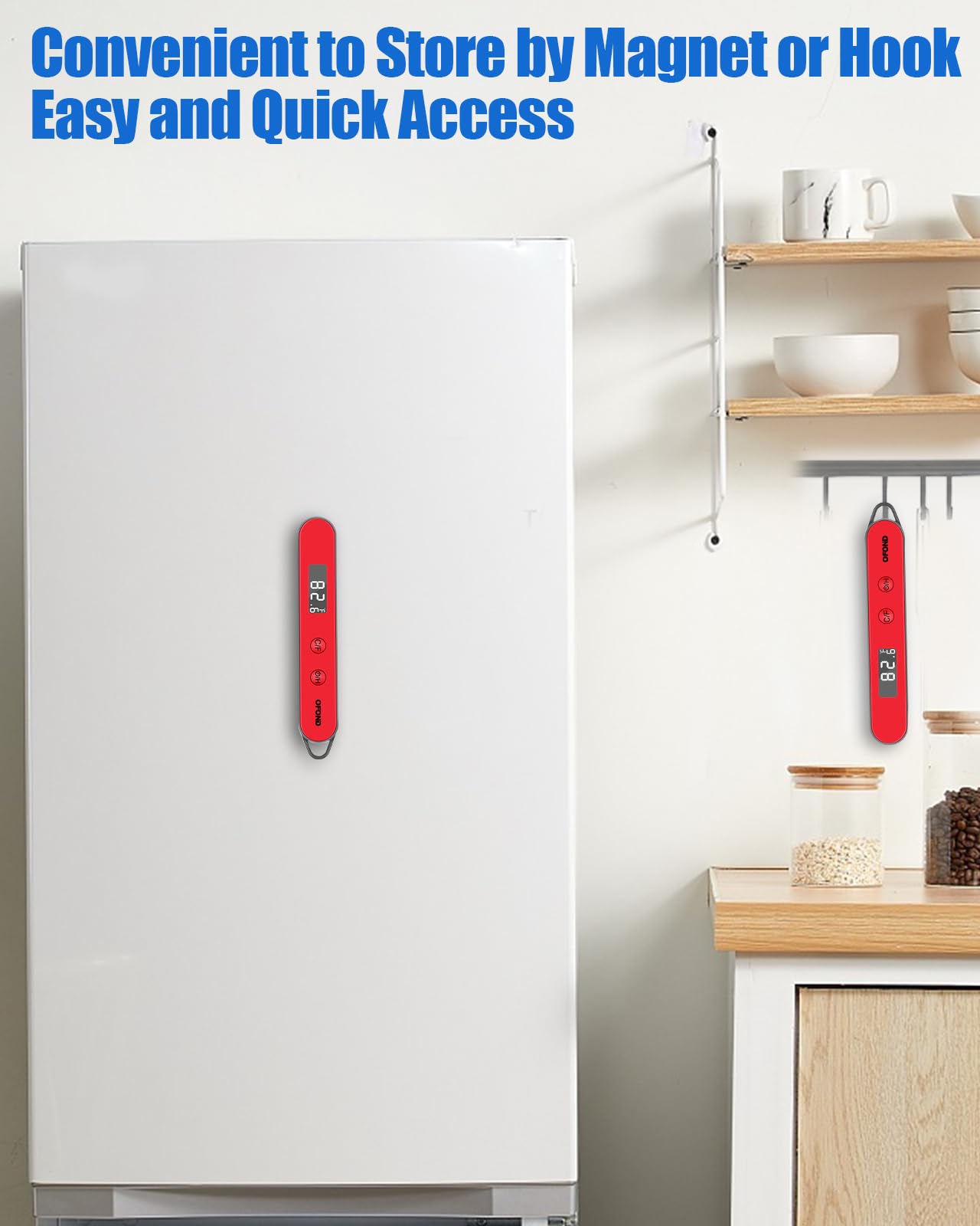 Termómetro de carne para parrilla y cocinar, termómetro de lectura instantánea para alimentos con retroiluminación LCD, sonda digital plegable, termómetro de cocina para horno de barbacoa