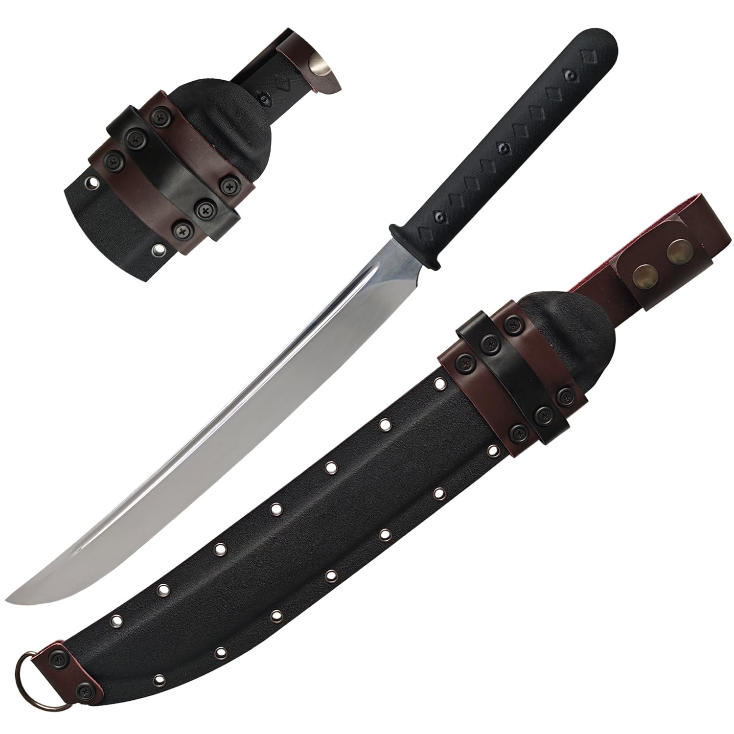 Sword with K-Sheath 1065 Carbon Steel Knife Fixed Blade, G10 Handle Kydex Sheath for Outdoor and Collection 22 Inches Sharp