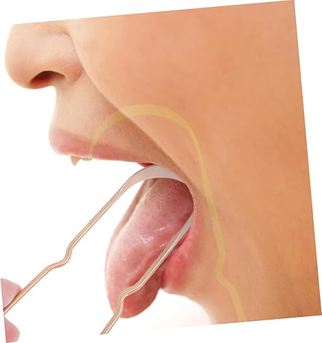 Miniatura 2 de Healifty Raspador de lengua de cobre, 2 piezas, raspador de lengua de cobre, raspador de lengua con estuche de viaje, limpiador de lengua de metal,