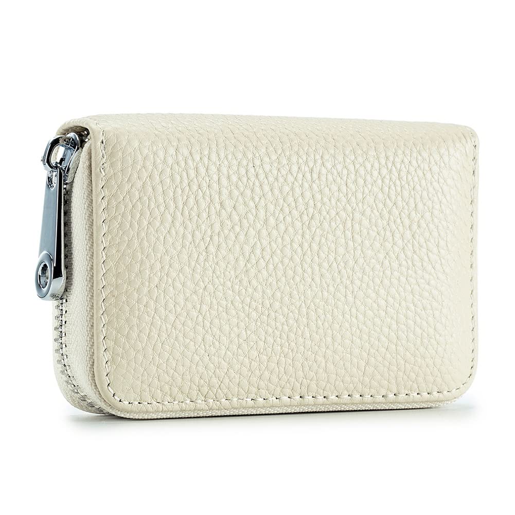 EASTNIGHTS RFID Credit Card Holder Genuine Leather Credit Card Wallet with Zipper | RFID, with Zipper