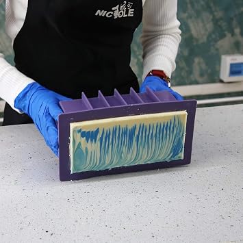 Soap Making Kit - Flexible Rectangular Loaf Mold with Dividers, Wood Box, Stainless Steel Wavy + Straight Scraper for CP and MP Soaps Making Supplies