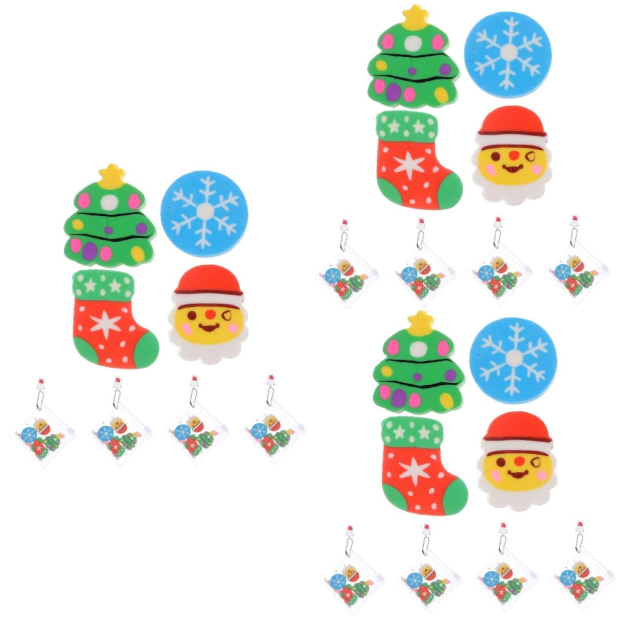 SHINEOFI 18 Sätze Weihnachtsradiergummi cute christmas decor süße radiergummis weihnachts geldgeschenke spaß Cartoon Radiergummis geformt Mini-Radierer Multifunktions-Radierer PVC