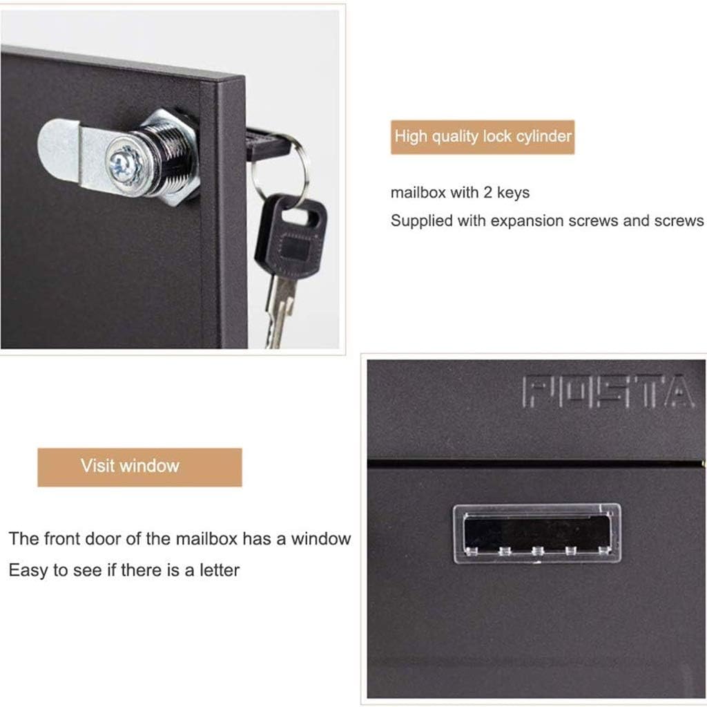 HBJWOV Letter Box, Wall-Mounted Magazine Door Newspaper Decoration Family