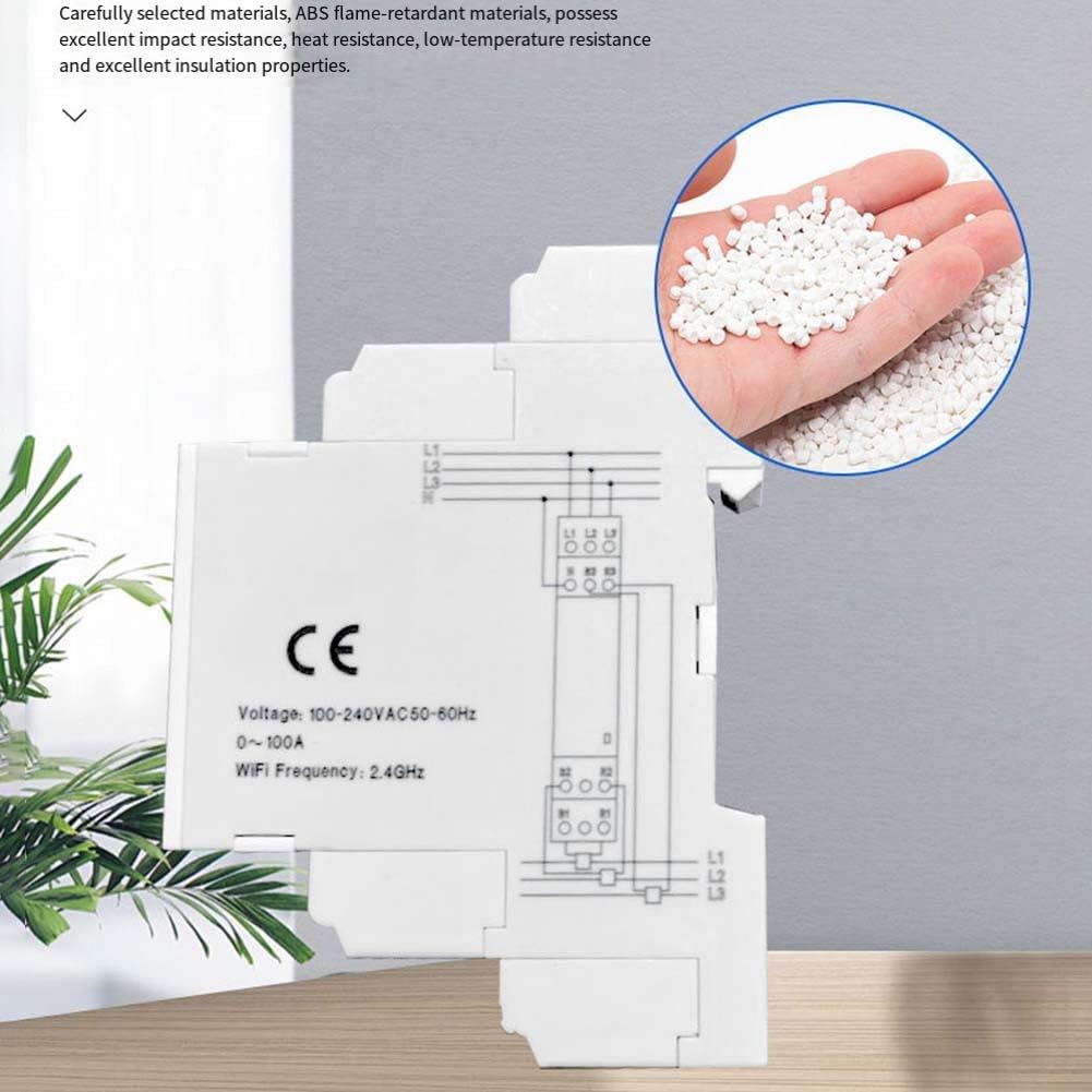 Smart Energy Meter trifase con per Zigbee, convertitore di corrente per app Tuya, 3 x 230/400 V fino a 100 A, misurazione bidirezionale, guida DIN