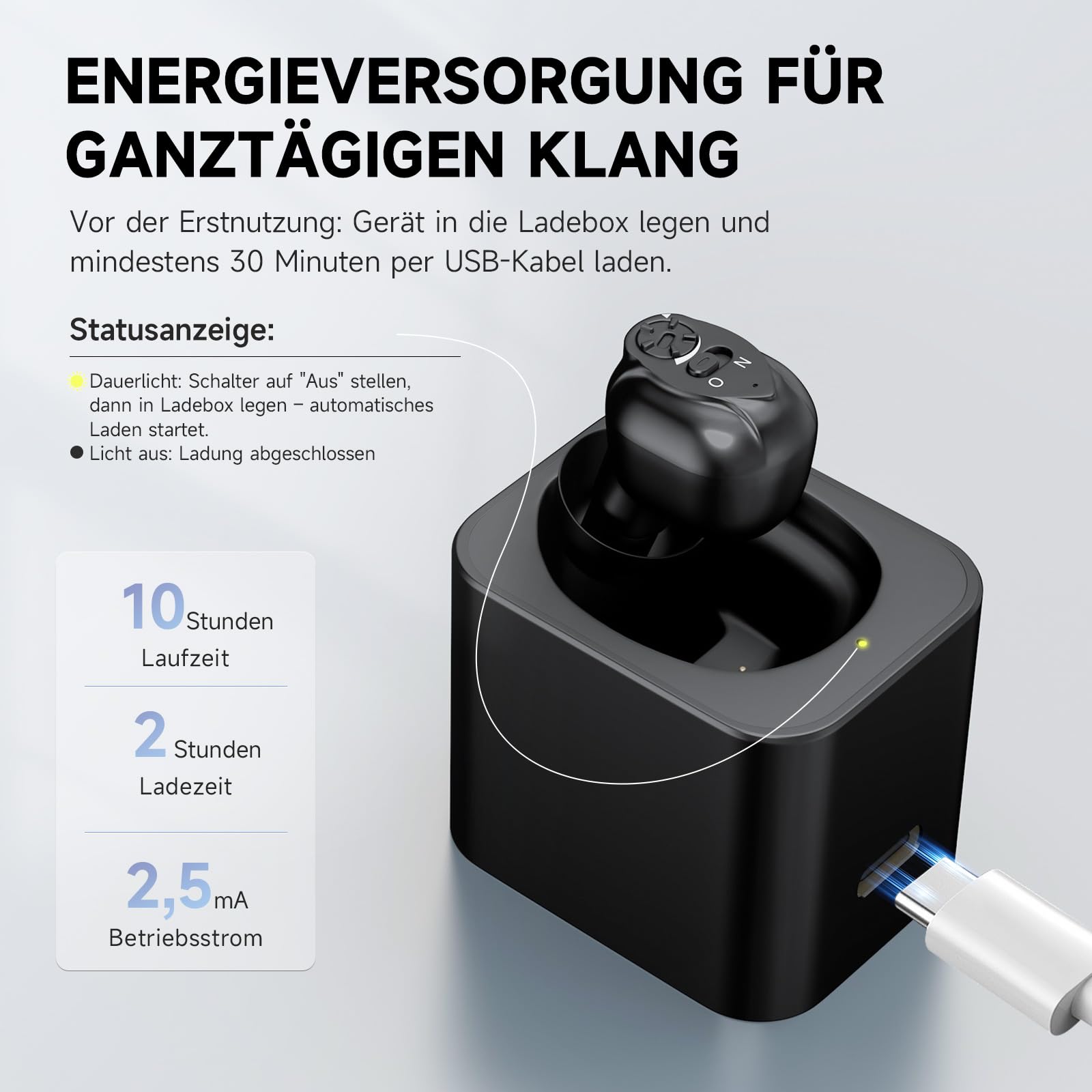 Britzgo Neues Gerät zur Geräuschunterdrückung Kompakt und tragbar mit Ladekoffer (Schwarz)