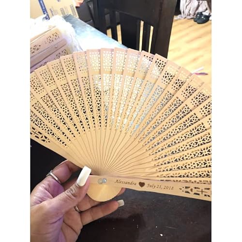 Tyu Customized Fans，Personalized Hand Fans For Weddings With Name，Personalized Hand Fans For Women Foldable，Personalized Hand Fans Bulk， (50Pcs) #TOP6