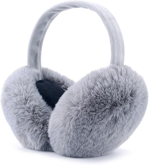 Airmoon Ear Muffs for Women - Winter Ear Warmers - Soft & Warm Cable Knit Furry Fleece Earmuffs - Ear Covers for Cold Weather