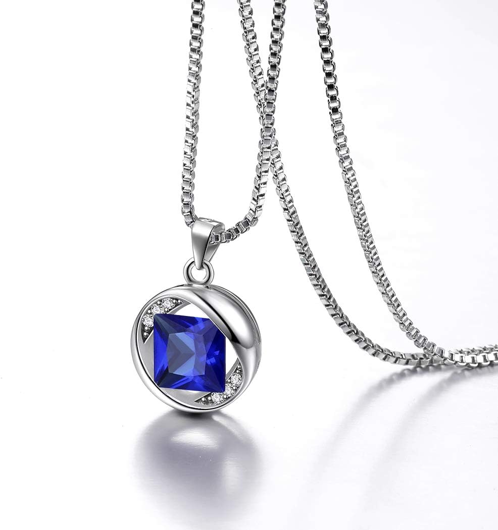 Aurora Tears 925 Sterling Silver 12 Birthstones Necklace/Earring/Ring/Bracelet Women Birthstone Pendant Crystal Fashion Birthday Jewelry Christmas Gift for Girls Women - Image 4