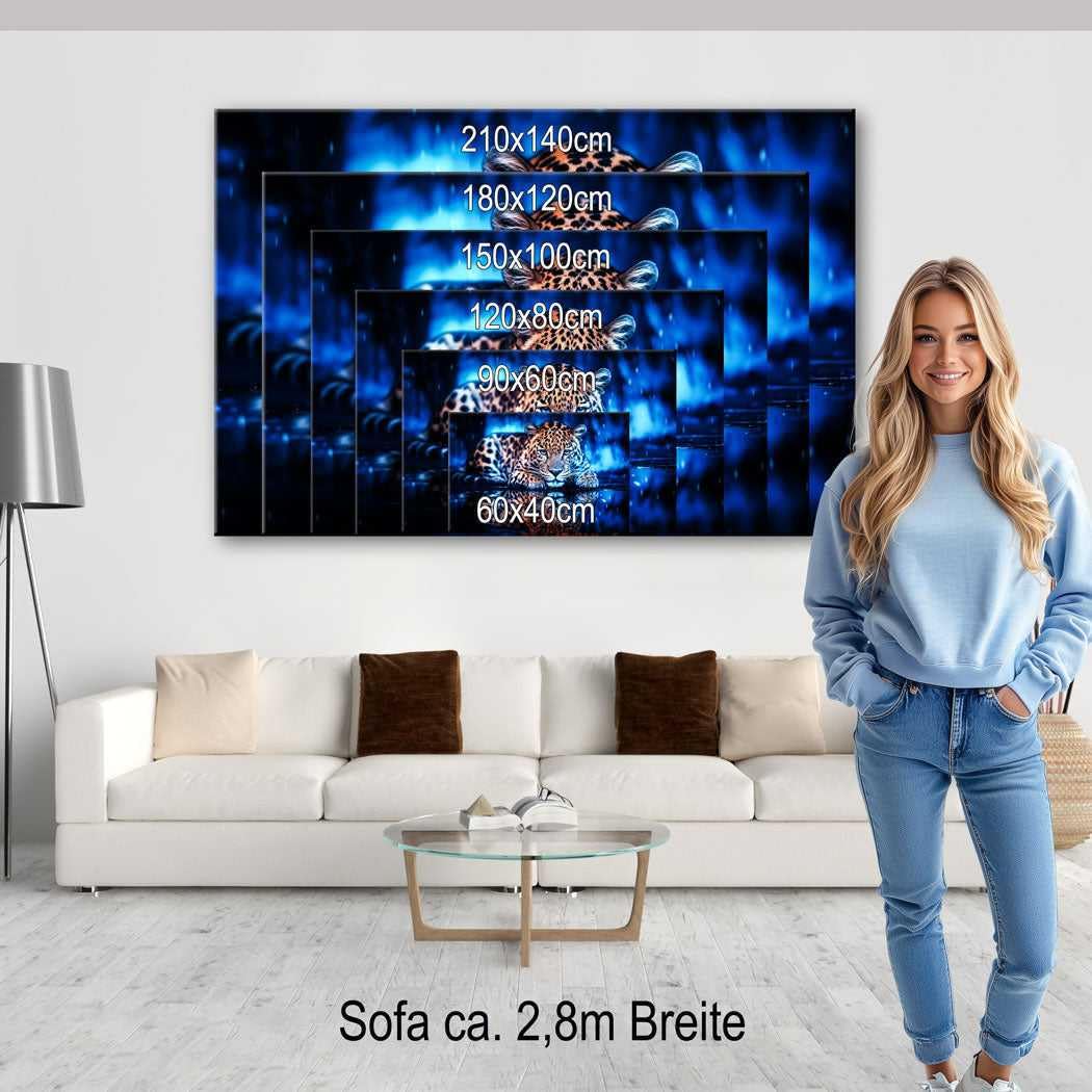 Kunstgestalten24 | Sunset View Hamburg Leinwand Bild mit Echtholz-Keilrahmen | Wandbild Kunstdruck | Wohnzimmer Bild Modern Art Kunst | 120x80x4cm