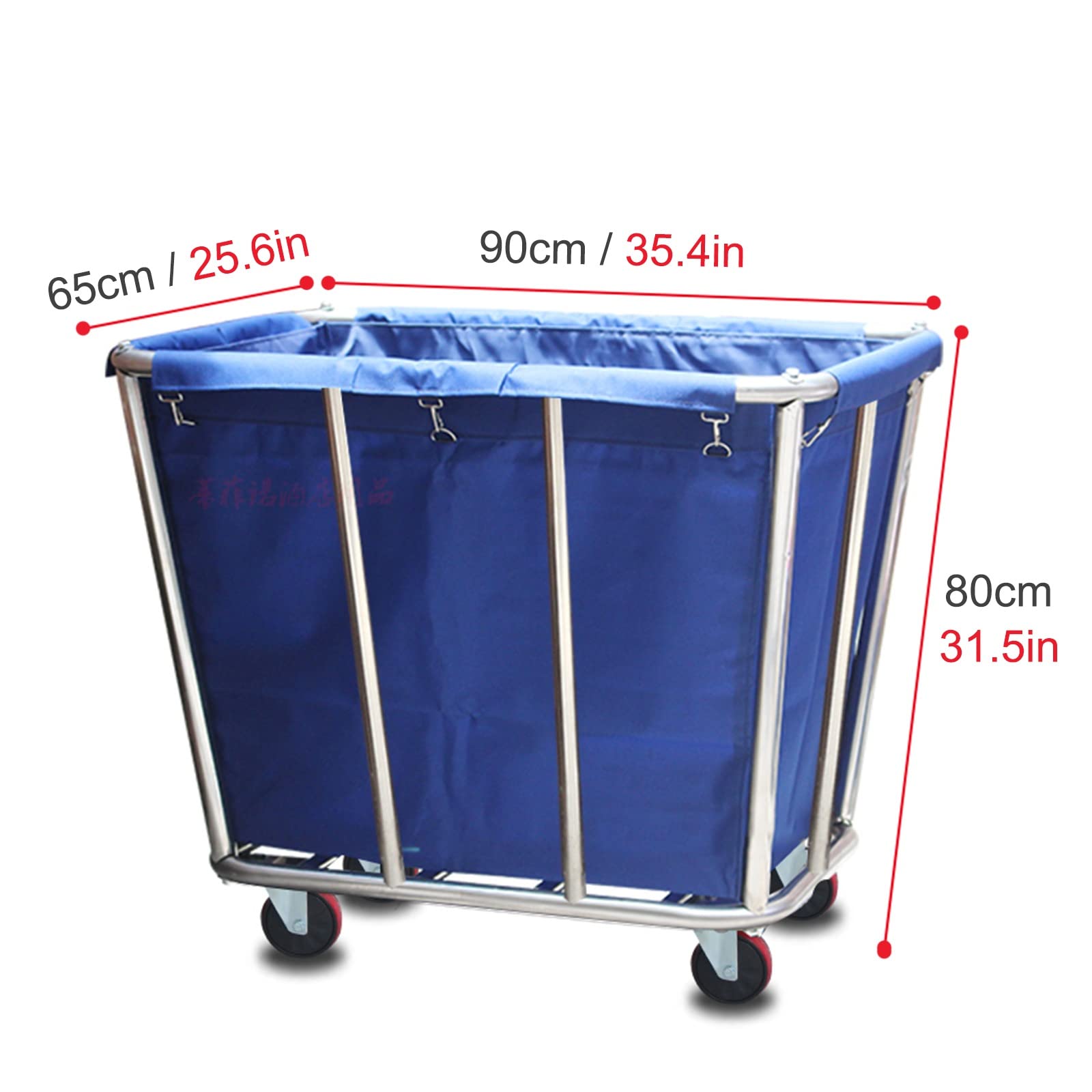 Wäschekorb für Badezimmer und Schlafzimmer, Wäschekorb-Sortierwagen mit Rädern, robuster Wäschewagen zur Kleideraufbewahrung, robuster Stahlrahmen und abnehmbare Stofftaschen (blau)