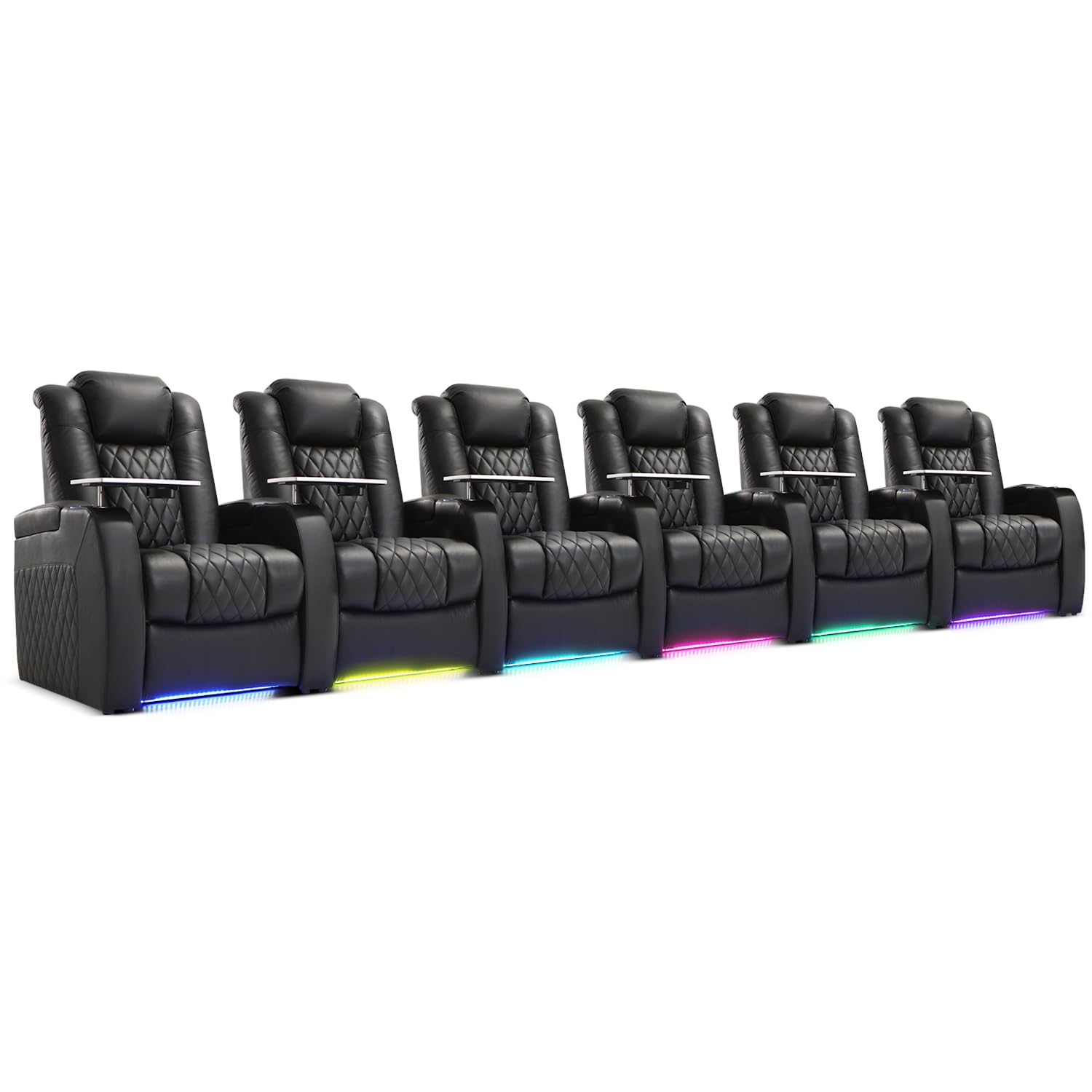 Weilianda Home Theater Seating, Top Grain Leather Movie Theater Chair